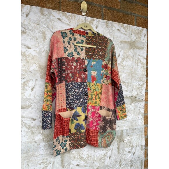 Hippie Dippie Patchwork Cardigan Sweater size medium - Picture 10 of 12